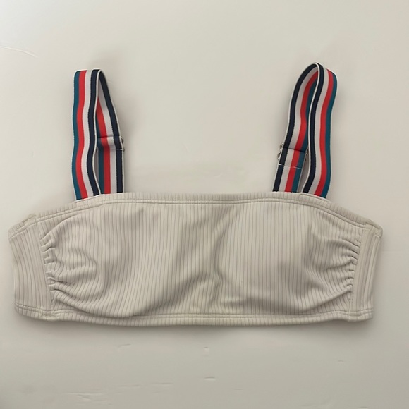 target xhilaratio Other - target white stripped strap bathing suit top